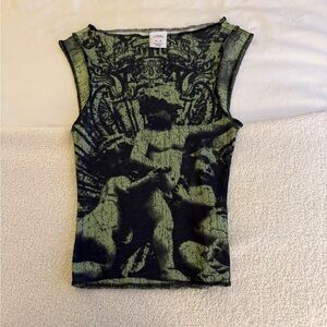 Green & Black Tank Top